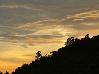 sunset over the mountains
