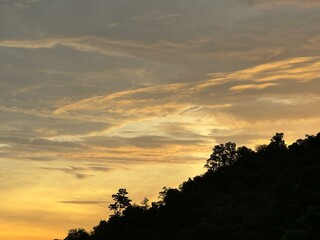sunset over the mountains