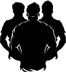 Rugby Team Silhouettes Depicting Unity and Strength