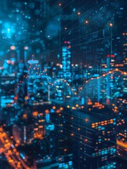 Fototapeta premium A beautiful visualization of data in a city