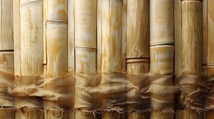 Eco-Friendly Golden Bamboo Texture - Natural Material Design Wallpaper