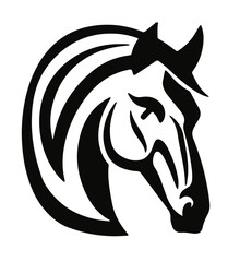 a Bold Black Horse Head Logo