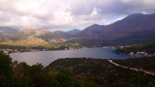 Slano - Croatia - View into the bay on the Jadranska Magistrala coastal road