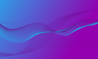 purple blue with lines wave curves on gradient abstract background