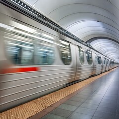 Fototapeta premium train in motion blur, train, station, railway, transport, travel, platform, 