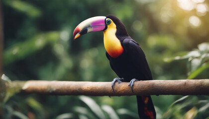 Fototapeta premium Giant Toucan at the nature on branch 