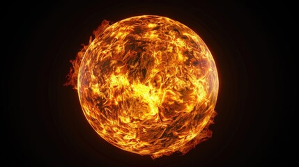 Dark sky with a bright orange sun, suitable for various design projects