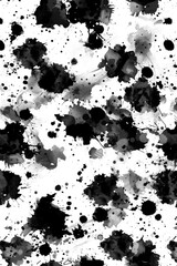 Fototapeta premium Black and white ink splatters on a white background. Perfect for graphic design projects