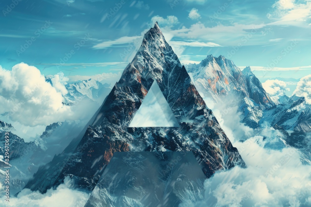 Aufkleber A triangle shape formed by clouds, suitable for various concepts and designs