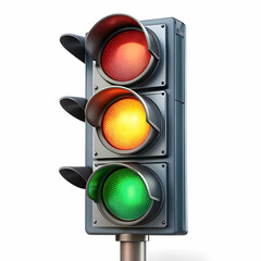 a traffic light on white background