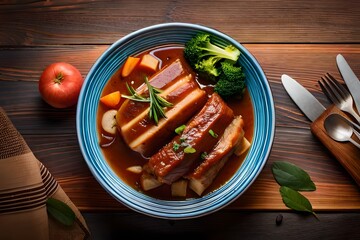 lamb chops with vegetables