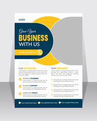 Business Flyer Template Design Layout with Colorful Accents