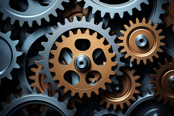 Abstract gear wheel mechanism background, machine and engineering tool equipment technology