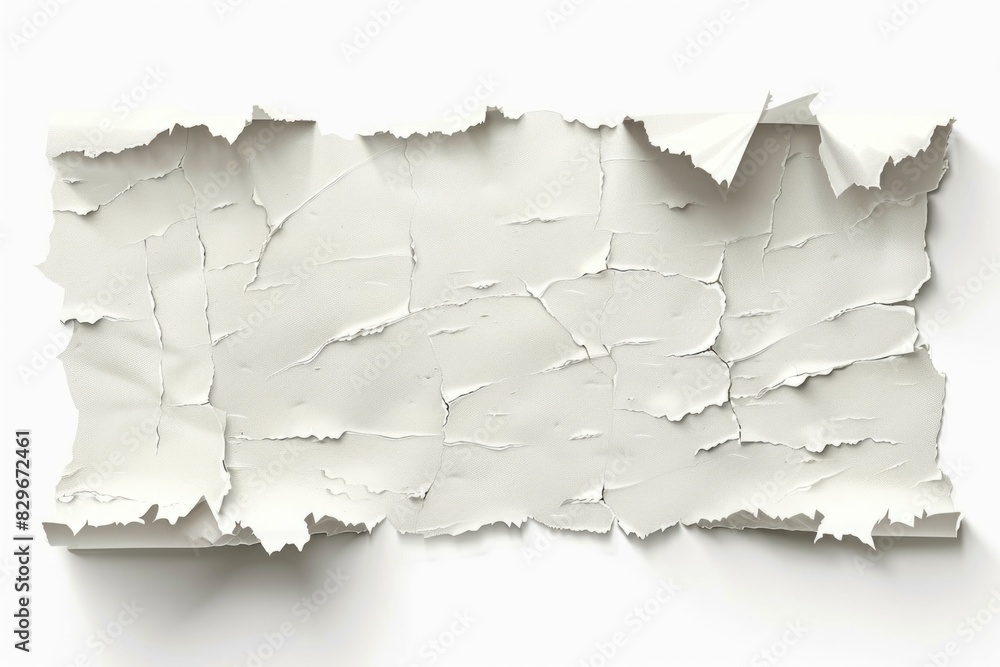 Poster a torn piece of paper on a plain white background. ideal for design projects