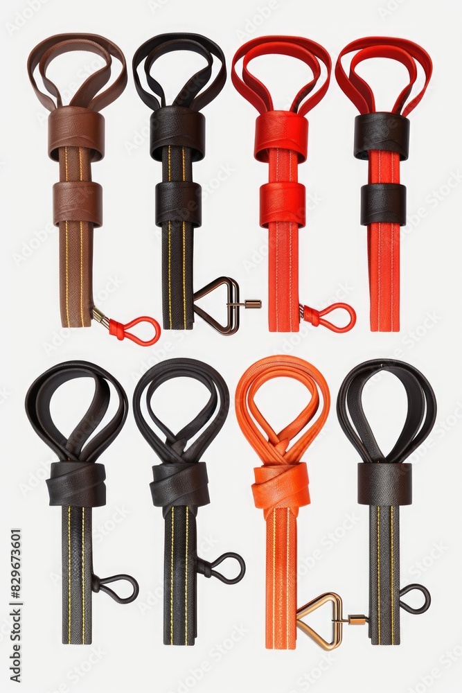 Poster various types of scissors displayed on a white background. suitable for crafting and office supplies