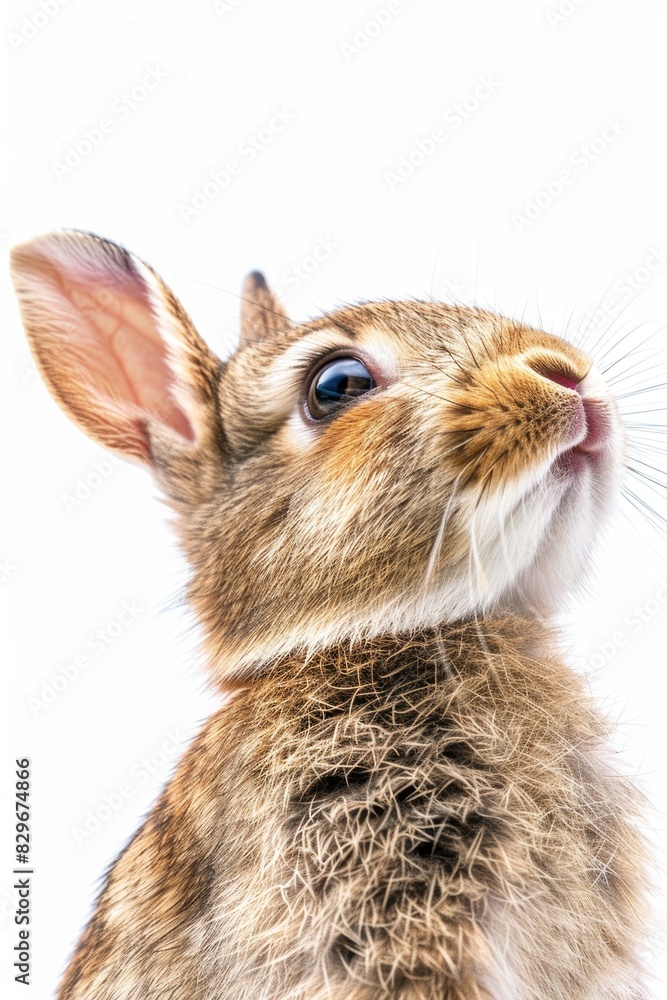 Aufkleber A close up image of a rabbit on a white background, perfect for various design projects