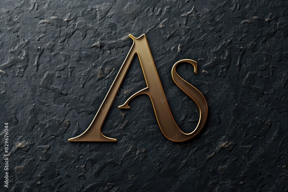 Poster close up of a gold letter on a black background. suitable for various design projects