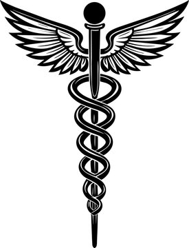 &Auml;skulapstab abstrakt als Vektor Element - Medizin und Heilkunde Symbol