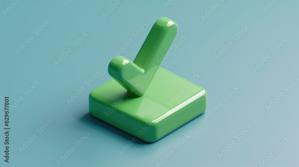 Aufkleber A simple green push button on a blue surface. Suitable for technology concepts