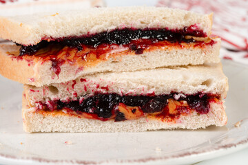 Peanut butter and blackcurrant jelly
