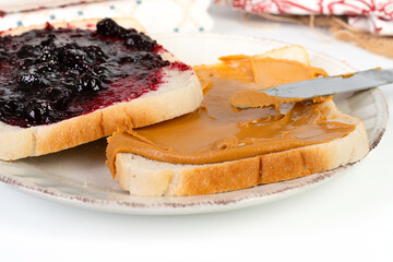 Peanut butter and blackcurrant jelly