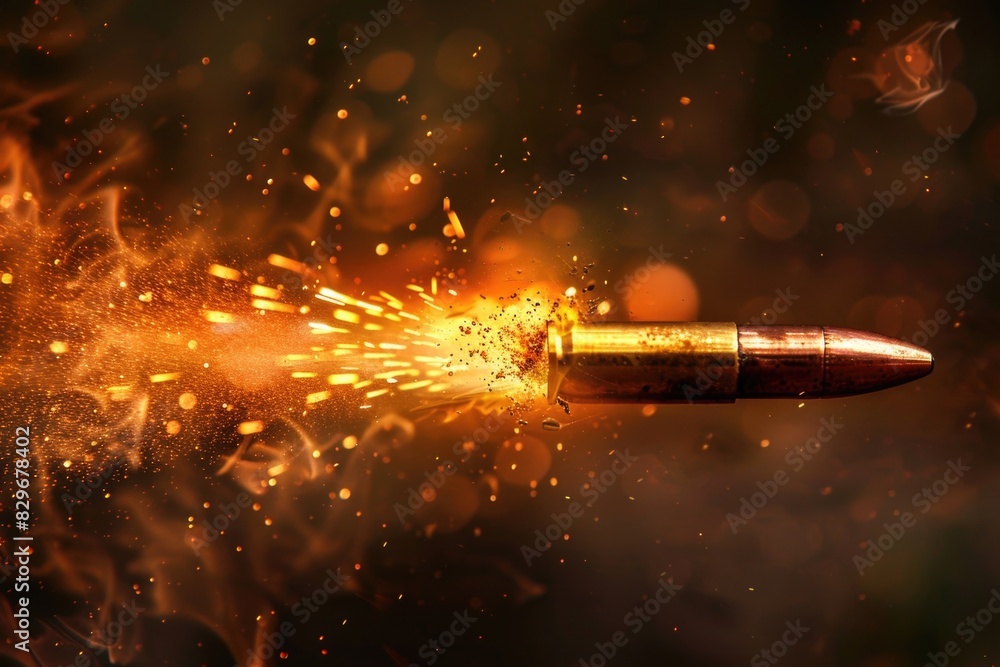 Aufkleber A bullet with a bullet head exploding out of it. Can be used in various projects