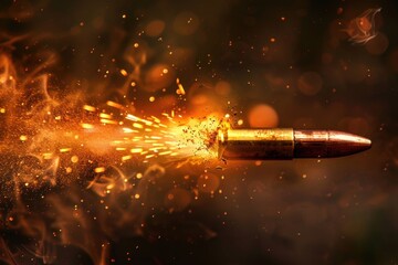 A bullet with a bullet head exploding out of it. Can be used in various projects