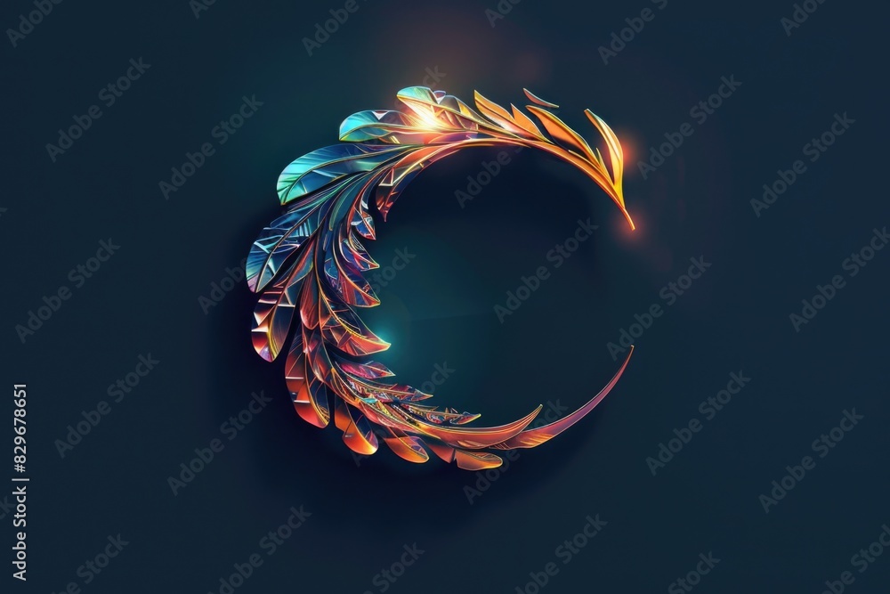 Poster A vibrant circular object against a dark backdrop. Ideal for various design projects