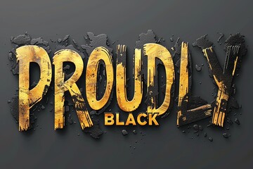 "PROUDLY BLACK", sticker, 70s retro style, vector illustration
