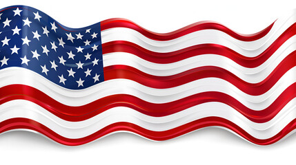 Closeup of American flag on plain background American flag on a wooden texture table and space for text, Generative AI