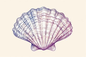 A detailed drawing of a seashell, perfect for educational materials or beach-themed designs