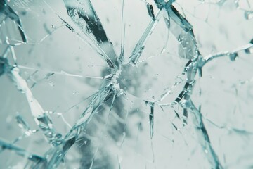 Cracked glass window with water droplets, suitable for backgrounds and textures