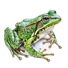 Obraz premium Ultra realistic watercolor style illustration of beautiful frog, high detailed, isolated on white