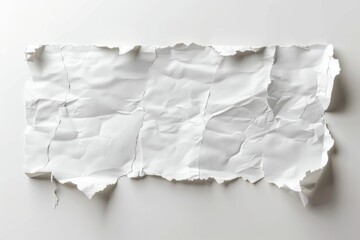 A piece of torn paper on a white surface, suitable for various design projects