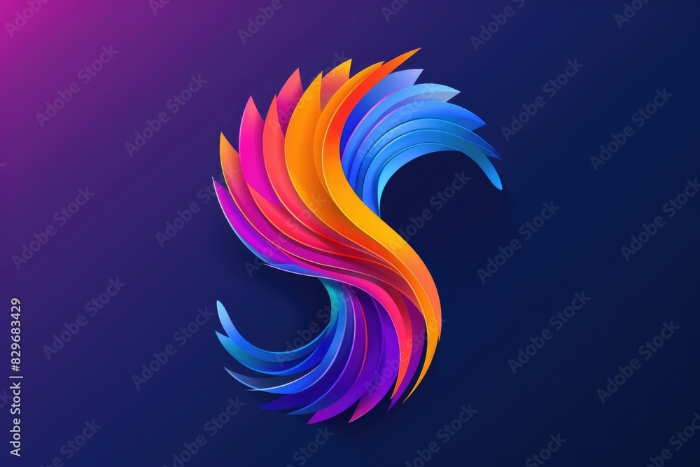 Poster Abstract rainbow colored design on a dark background. Suitable for various graphic design projects