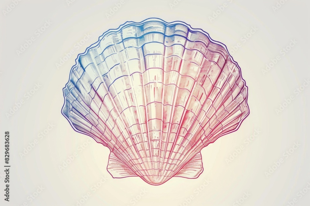 Poster Simple drawing of a seashell, suitable for various design projects