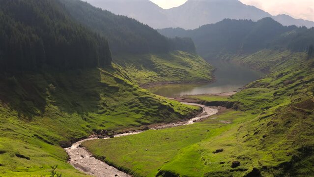 Mountain river nearby Yawu Lake under the Wawu Mountain, in Meishan City of southwest China&rsquo;s Sichuan Province