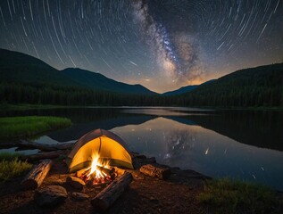  "Summer Adventures: Camping and Campfire under the Stars"