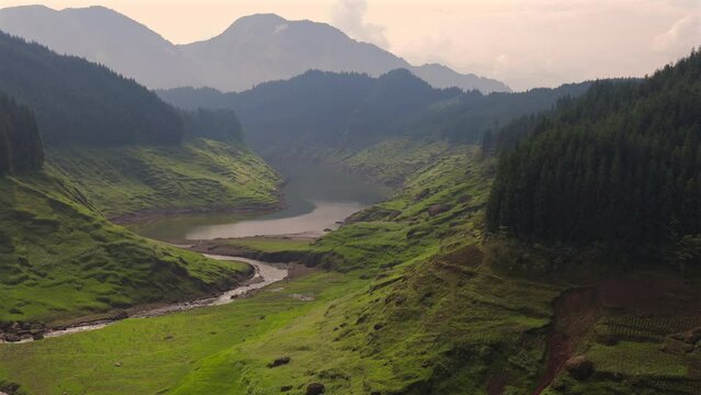 Mountain river nearby Yawu Lake under the Wawu Mountain, in Meishan City of southwest China&rsquo;s Sichuan Province