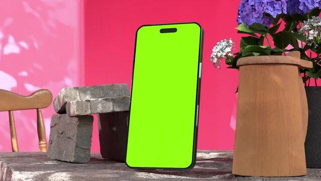 Device iPhone Mockup Blank Green Screen