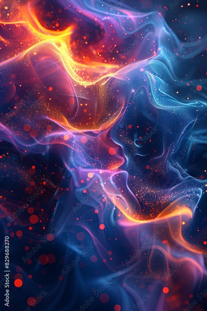 Poster ethereal streams of colorful smoke create an abstract and visually arresting digital artwork