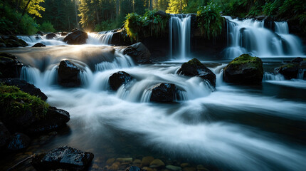 Cascades of Power: Nature's Symphony in Morning Light