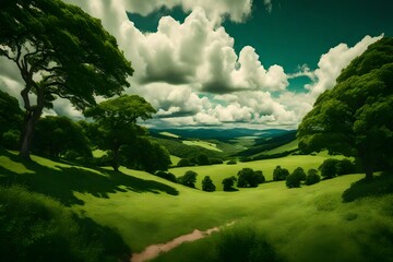landscape with mountains
