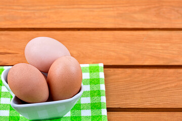 eggs in a bowl on a table