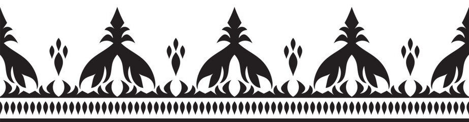 Ethnic border ornament pattern. Geometric oriental seamless pattern. Vintage element vector illustration. Baroque Floral Aztec tribal. Design for frame, textile, fabric, clothing, carpet, background.