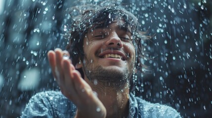 Joyful Youth Reveling in the Rain - Embracing Life's Simple Pleasures with Carefree Optimism, 4K Wallpaper