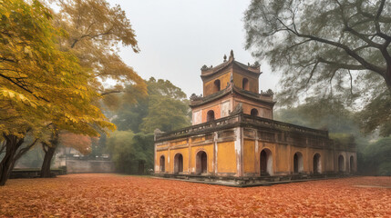 Obraz premium Ancient architectural structure of historical civilization, famous cultural monument of tourism and travel.