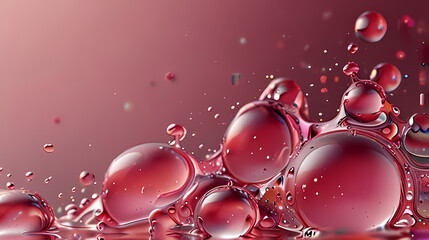 Abstract Pink Liquid Bubbles In Motion background