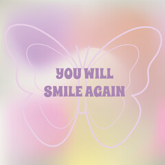 Spiritual positive mind inspirational motivational quotes about calming, self love, good enough life , meditation , psychology, yoga, energy concept. Sunset sky banner, templates for social media