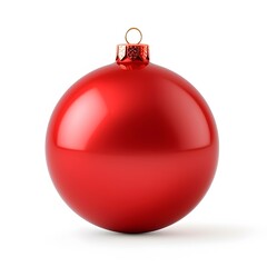 Red Christmas ball isolated on white background. Generative AI.
